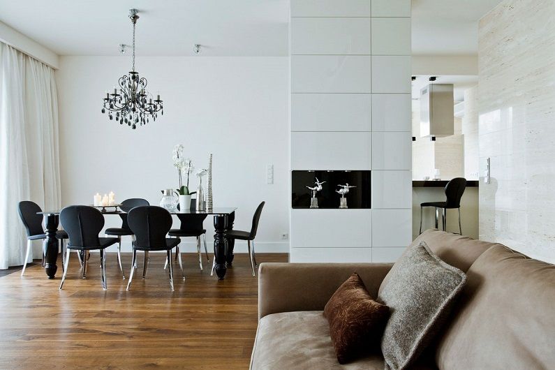 Salón blanco de 16 m2. - Diseño de interiores