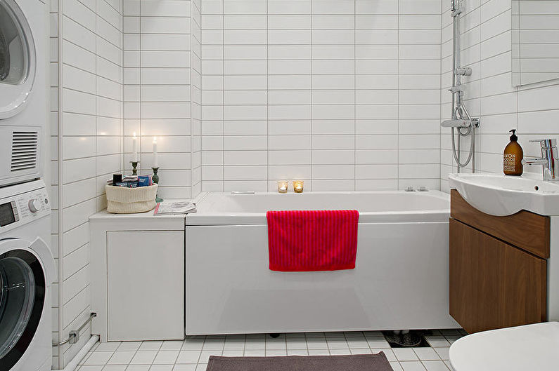 Badkamerinterieur in Scandinavische stijl - kenmerken