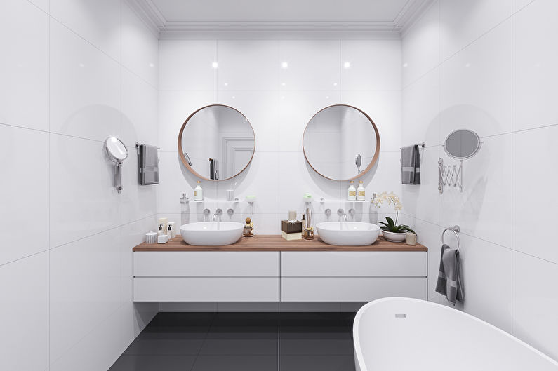 Diseño de baño de estilo escandinavo - blanco