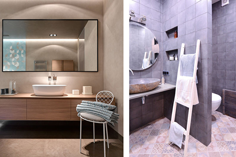 Diseño interior de un baño en un estilo moderno - foto