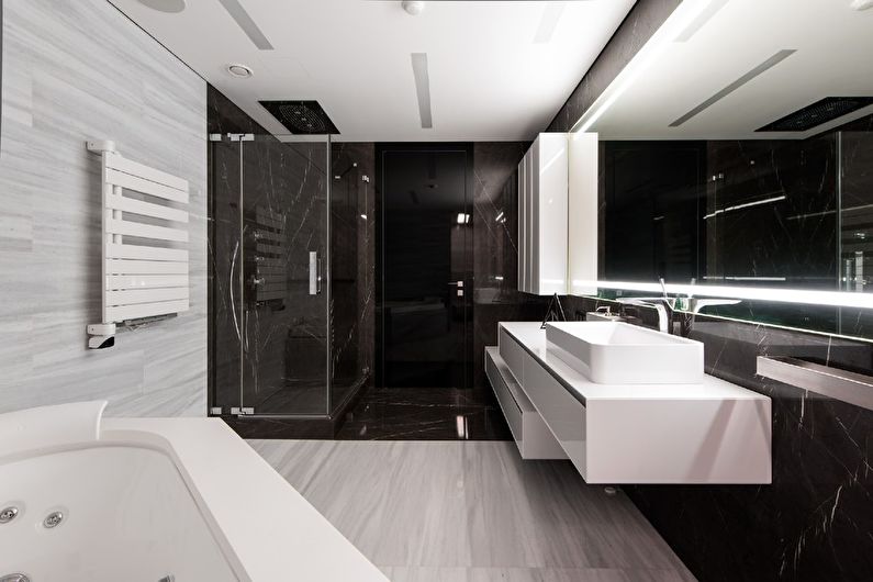 Diseño interior de un baño en un estilo moderno - foto