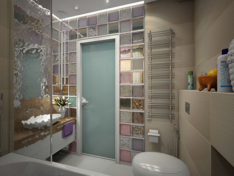 Glass and Color Bathroom