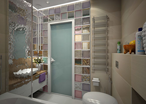 Glass and Color Bathroom