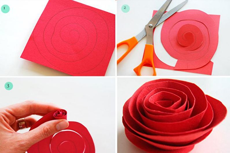 DIY espiral papel rosa