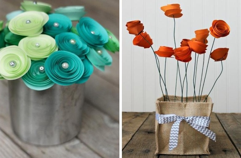 DIY espiral de papel rosa