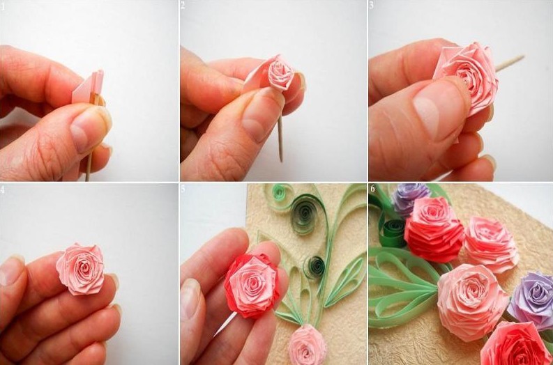 Ang papel ng Do-it-yourself na rosas gamit ang technique quilling