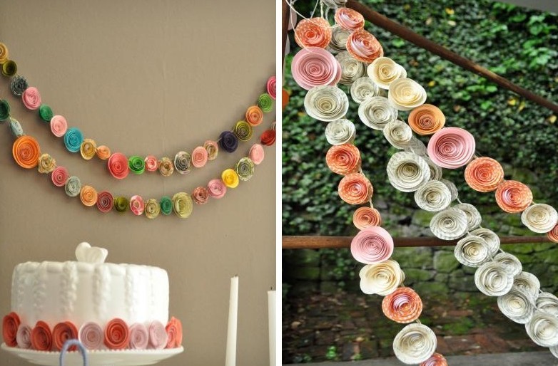 DIY Kağıt Gül - Garland