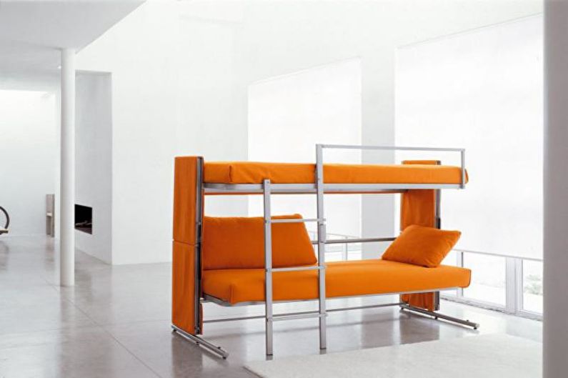 Bunk Bed na may Sofa - Staircase