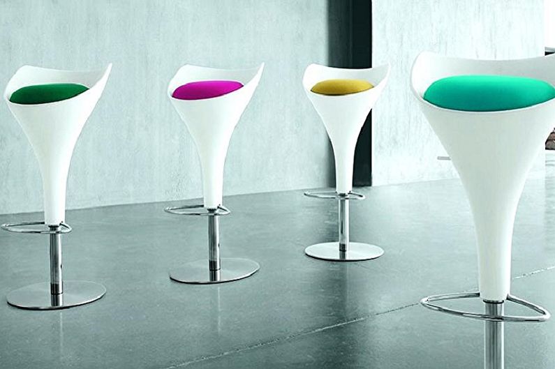 Types of bar stools for the kitchen - In shape