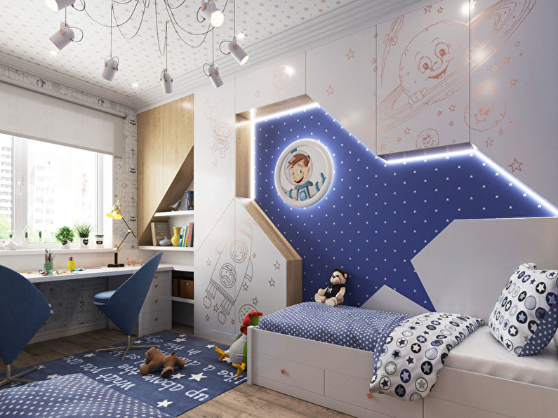 Foguete: Quarto infantil para dois meninos