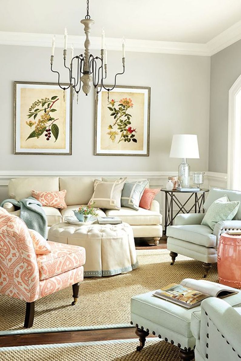 Color Combinations for Floor, Wall, Ceiling and Furniture - Pastel Colors