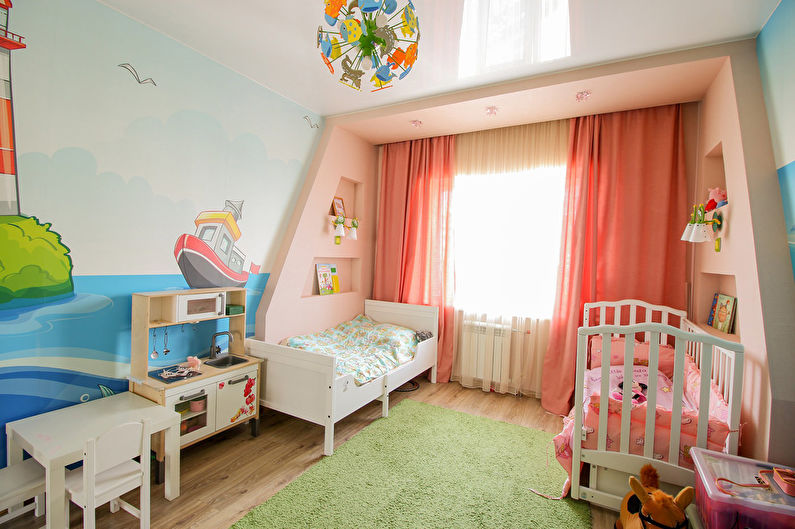 Stretch ceiling in the nursery - Types