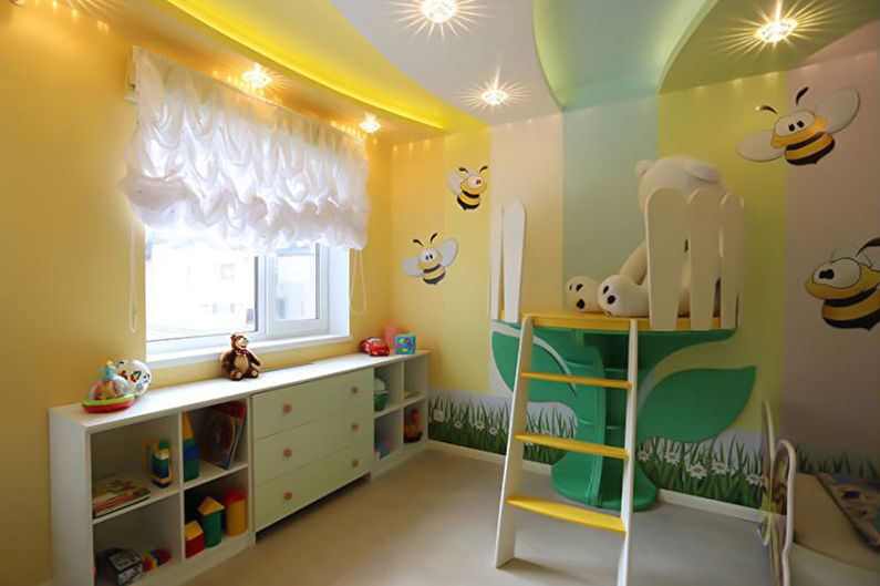 Soffitto teso nella stanza dei bambini - Soffitto in rilievo