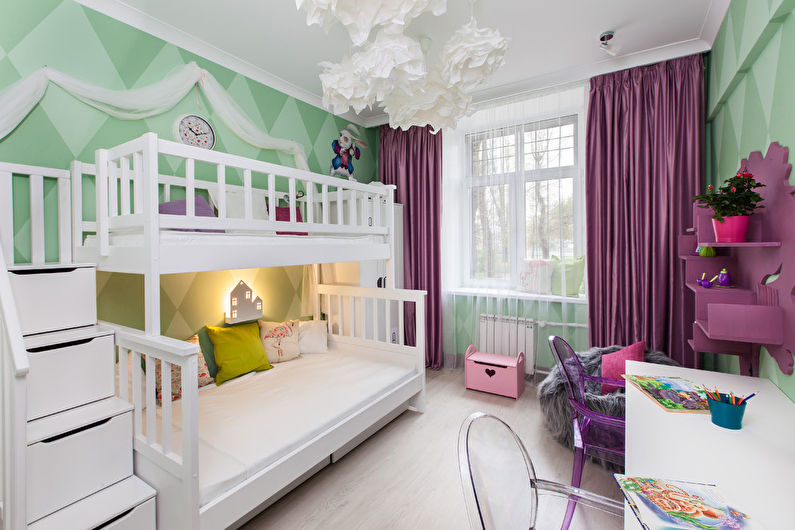 Stretch ceilings in the children's room - photo