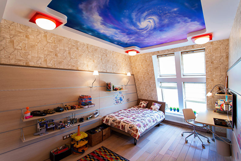 Stretch ceilings in the children's room - photo