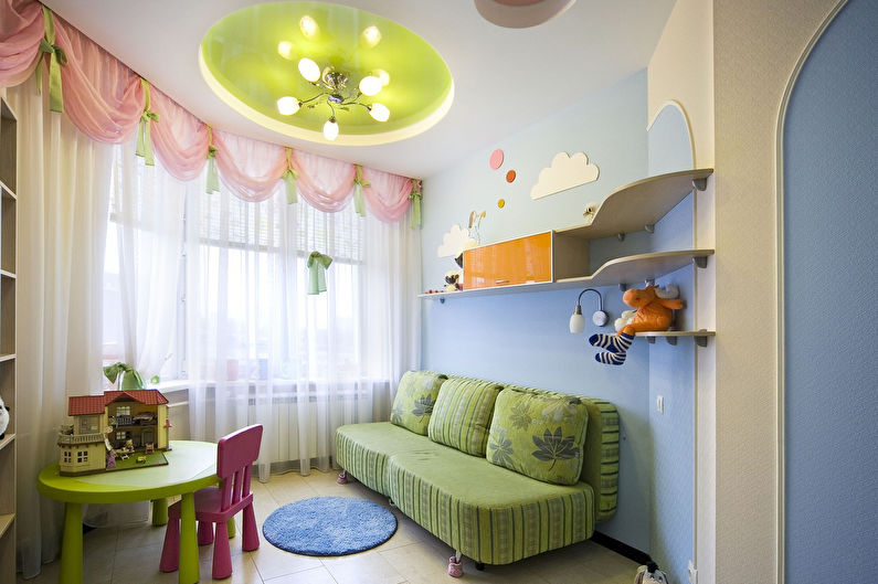 Stretch ceilings in the children's room - photo