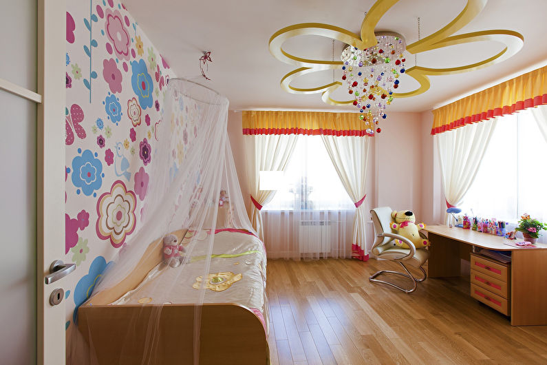 Stretch ceilings in the children's room - photo