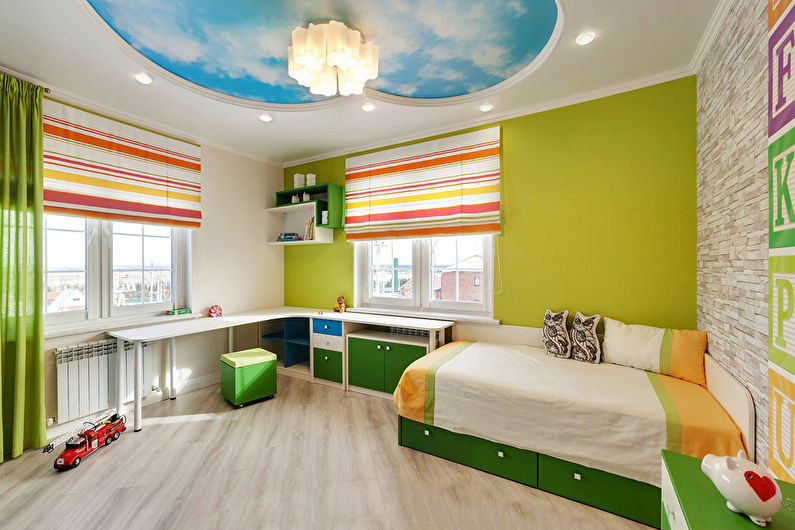 Stretch ceilings in the children's room - photo