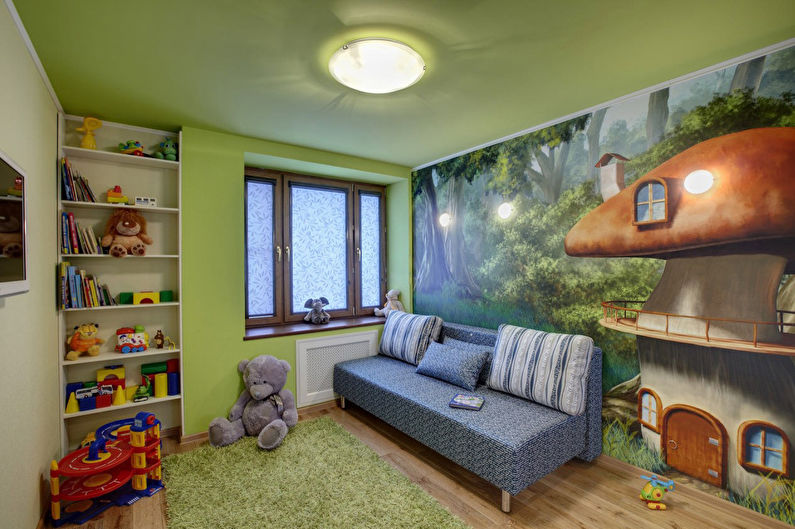 Stretch ceilings in the children's room - photo