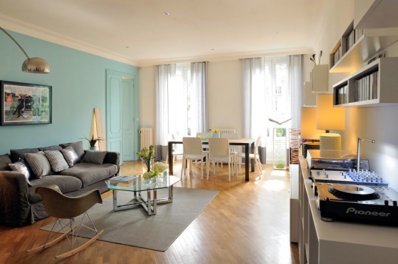 Turquoise et beige - La combinaison de couleurs à l'intérieur