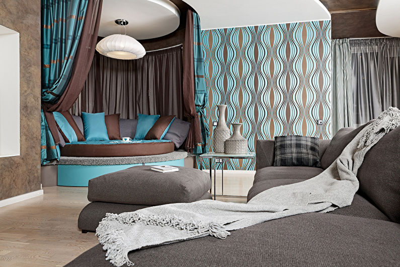 Zwart of bruin met turquoise - De combinatie van kleuren in het interieur