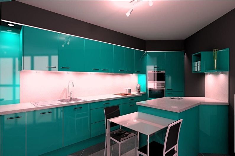 Turquoise keuken foto - interieur