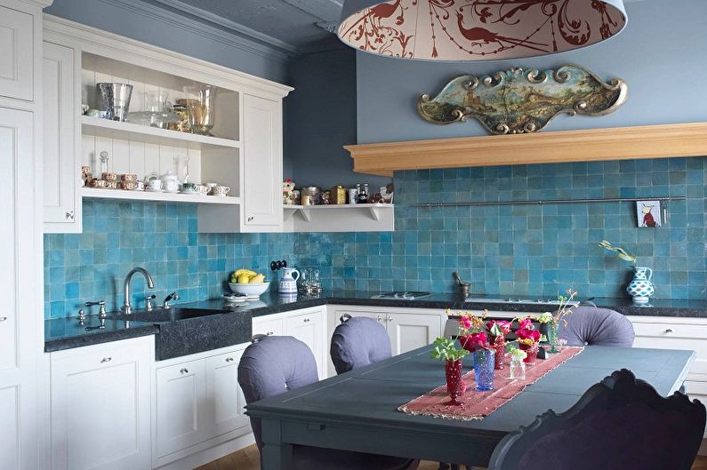 Turquoise Kitchen Photo - ออกแบบตกแต่งภายใน