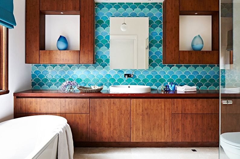 Foto de baño turquesa - Diseño de interiores