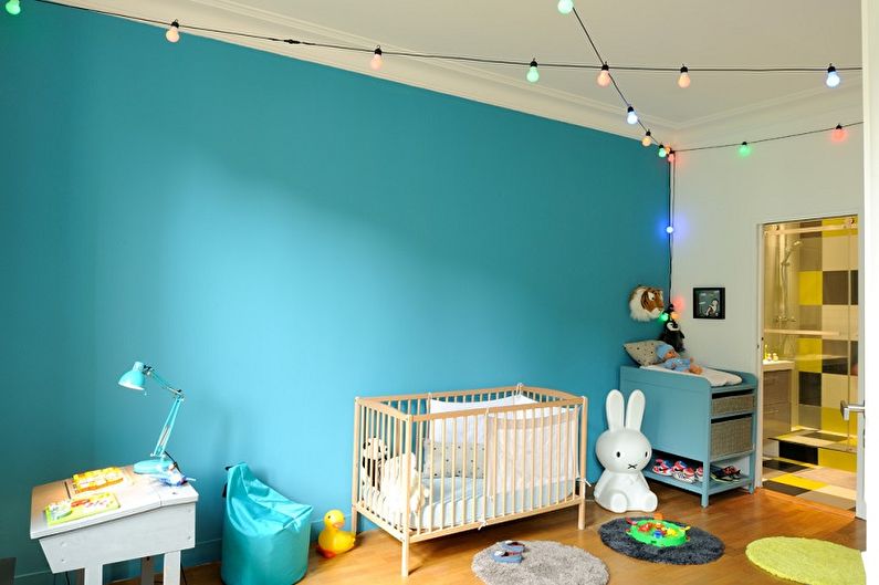 Foto de habitación infantil turquesa - Diseño de interiores