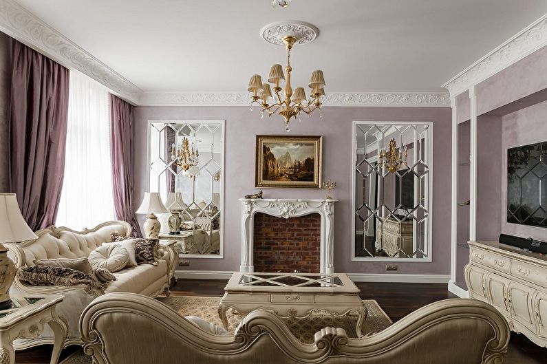 Classic Lilac Living Room - Interior Design