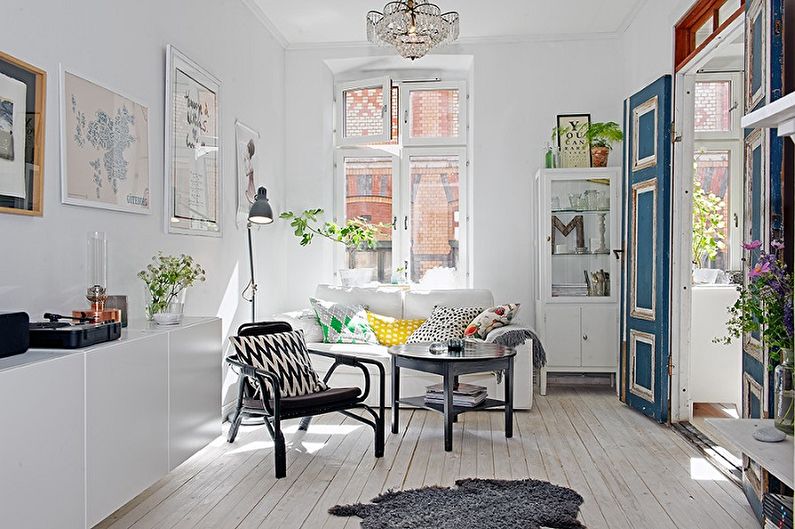 Scandinavische stijl in het interieur - vloerdecoratie