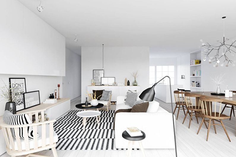 Scandinavische stijl in het interieur - Plafondafwerking