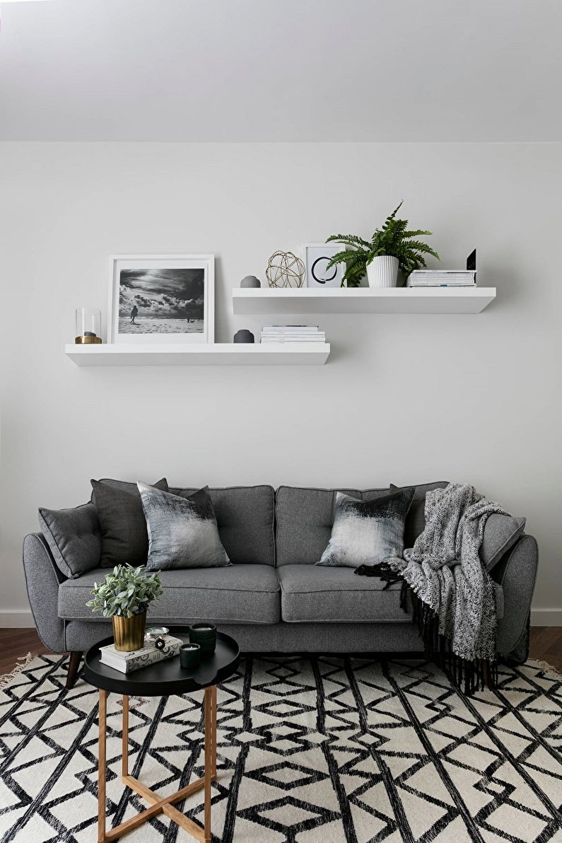 Woonkamer in de Scandinavische stijl foto - Interior Design