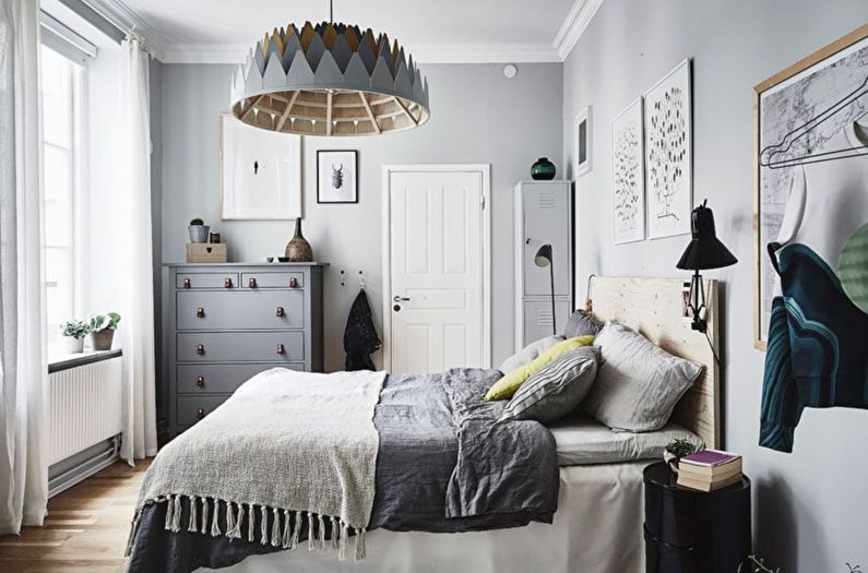 Chambre à coucher dans le style scandinave photo - Design d'intérieur