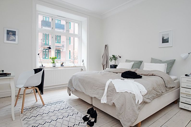 Chambre à coucher dans le style scandinave photo - Design d'intérieur