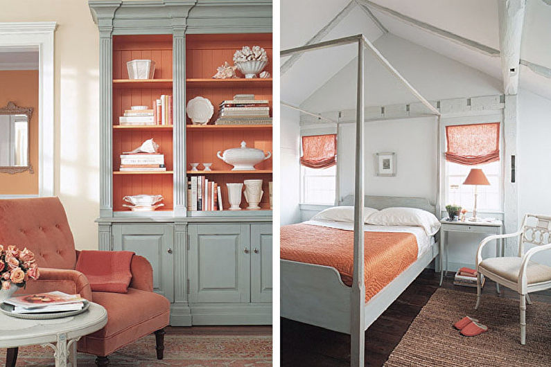 Peach and Grey: la combinació de colors a l'interior