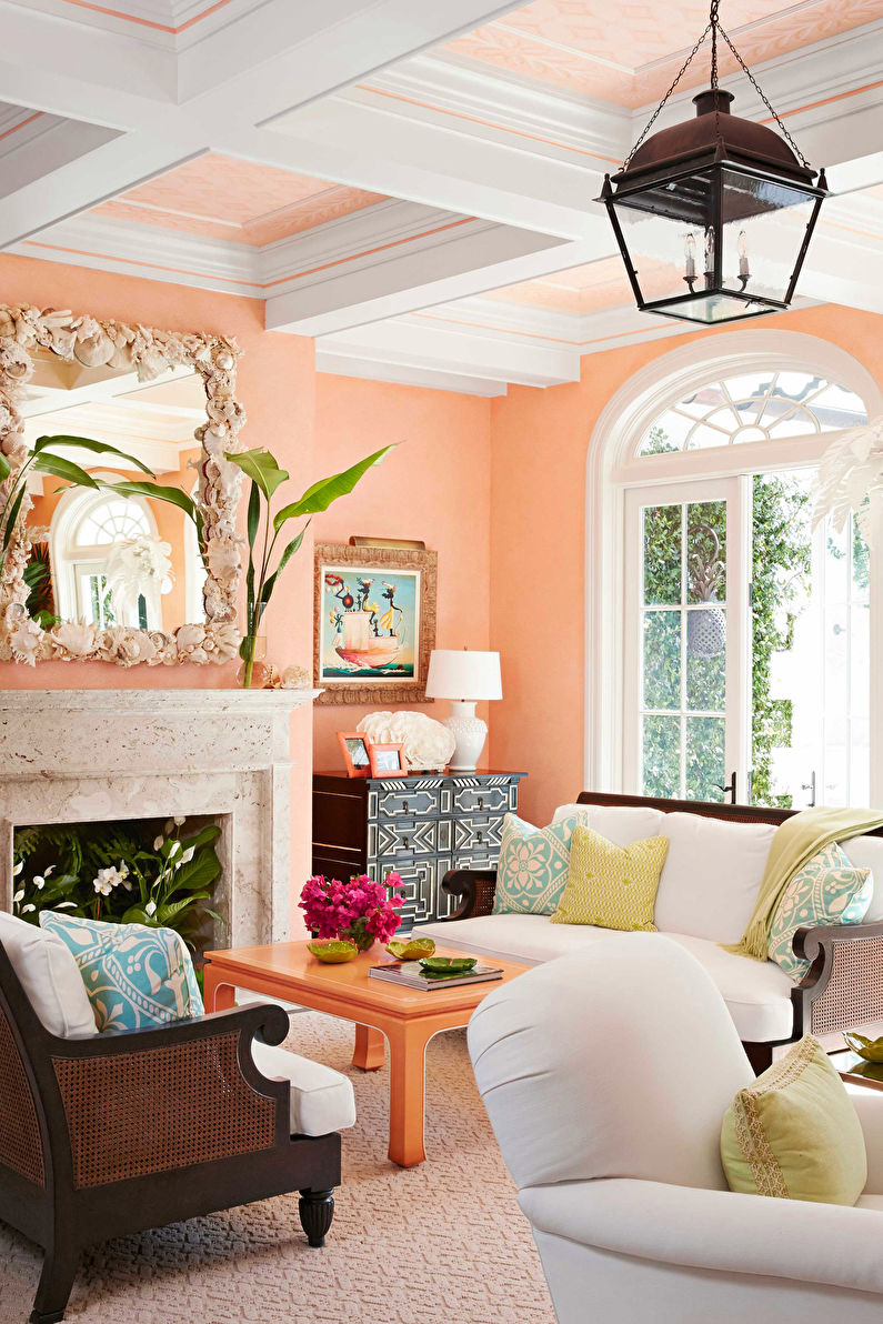 Peach blossom in the living room - Interior Design