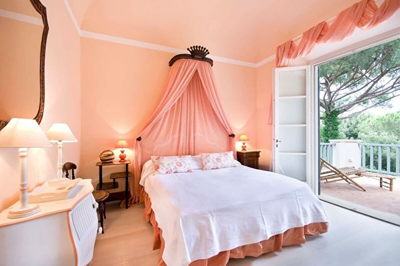 Peach color in the bedroom - Interior Design