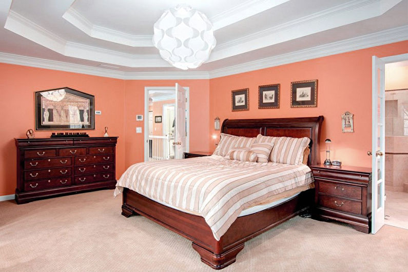 Peach color in the bedroom - Interior Design