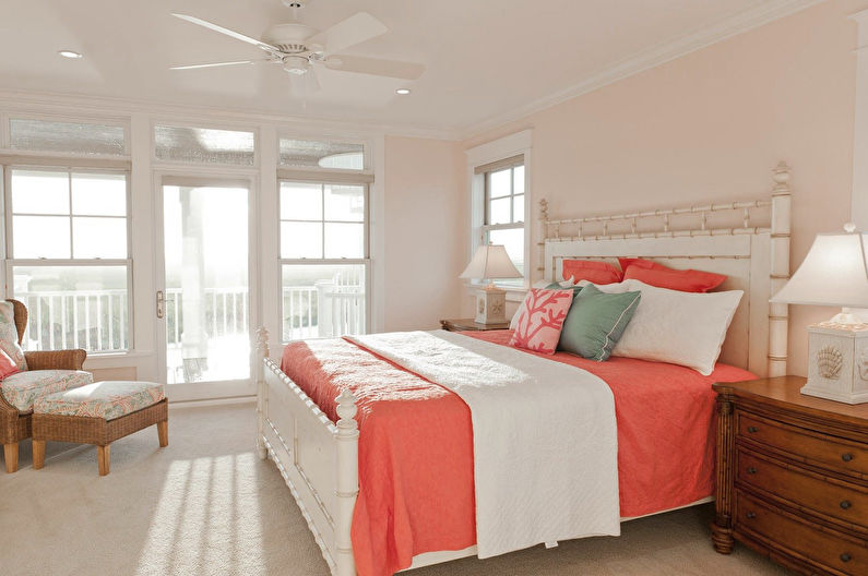 Peach color in the bedroom - Interior Design