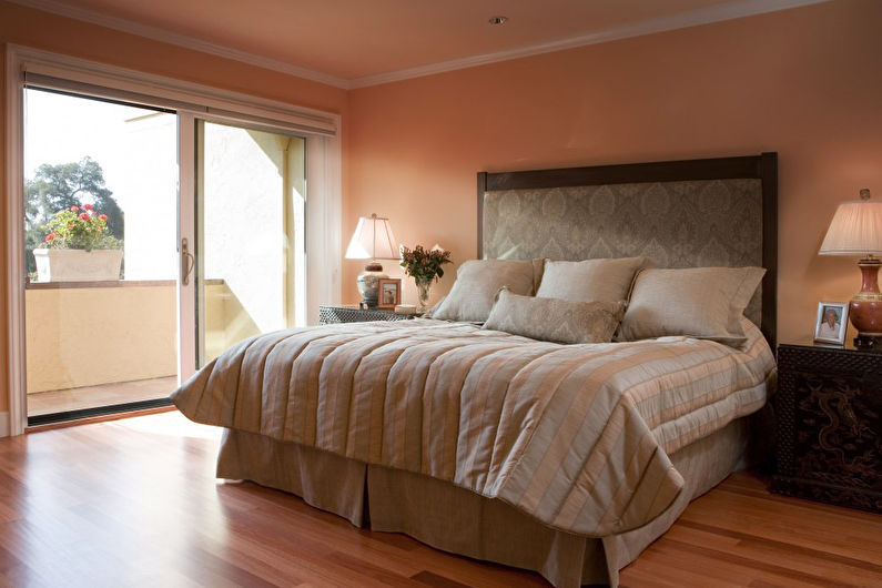 Peach color in the bedroom - Interior Design