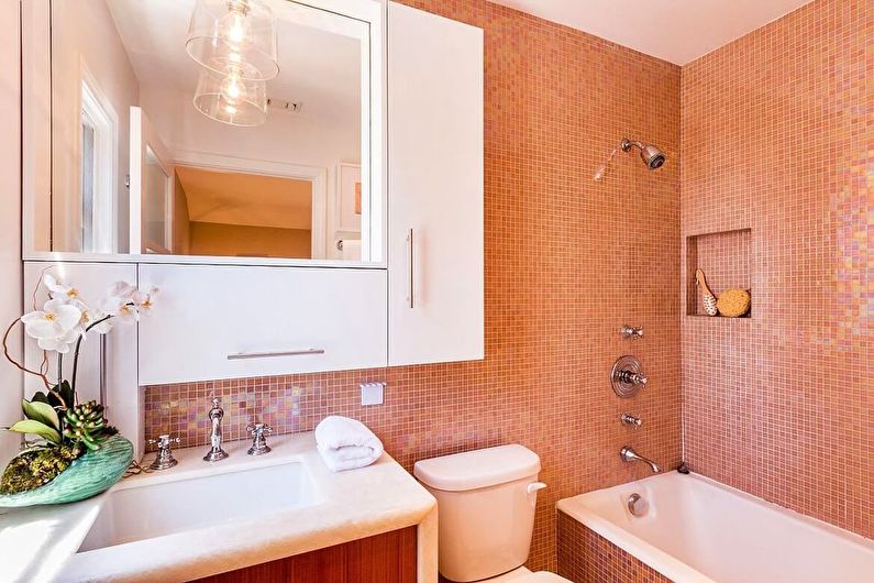 Peach color in the bathroom - Interior Design