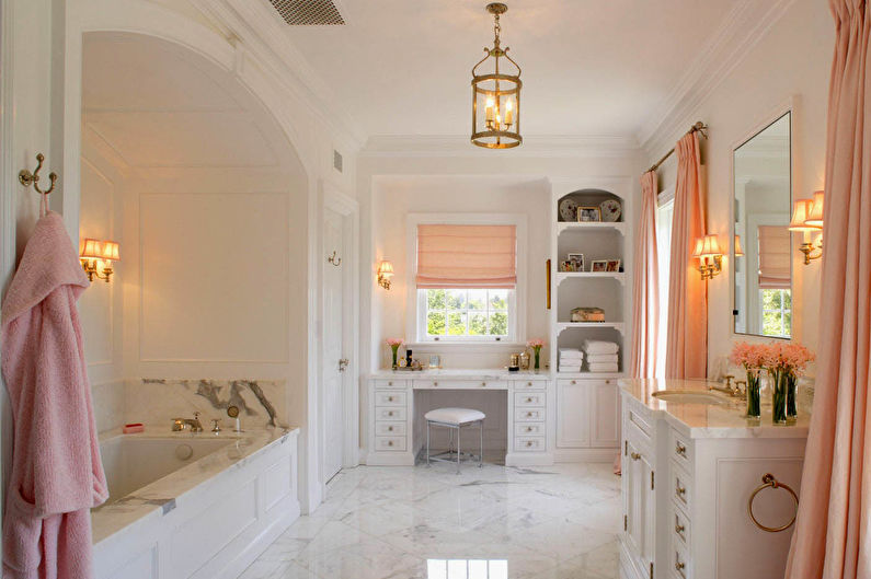 Peach color in the bathroom - Interior Design