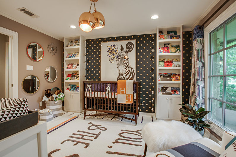 Beige behang in een kinderkamer - Interior Design