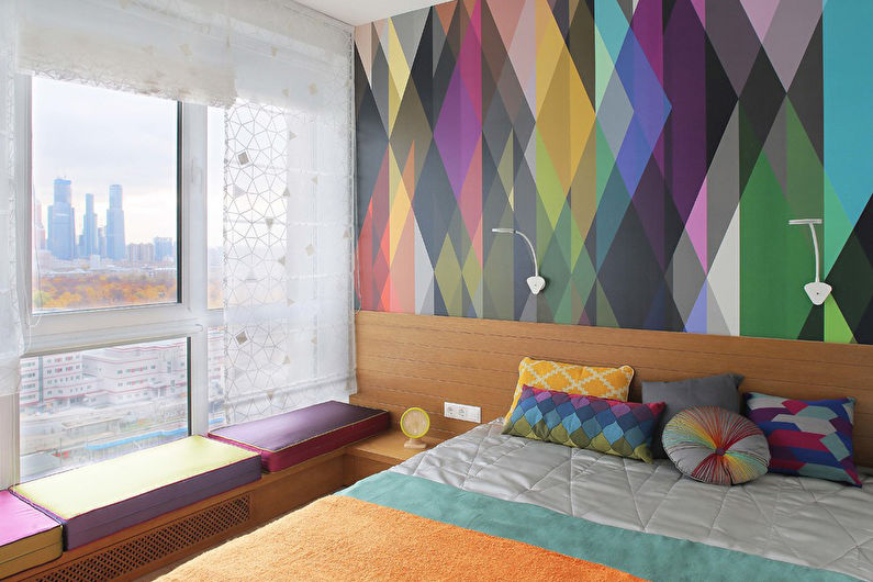 Design de quarto estreito - Soluções em cores