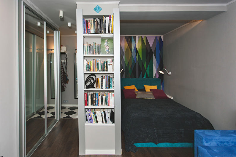 Interior design of a narrow bedroom - photo