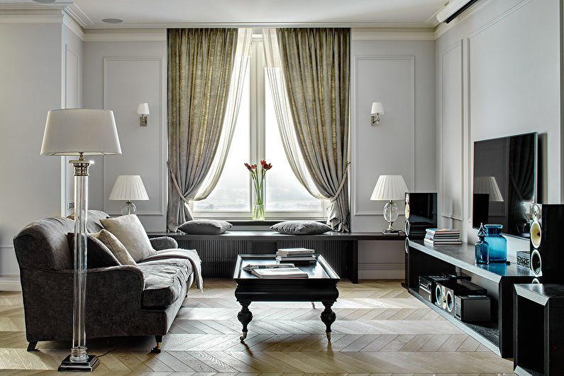 Soggiorno grigio 17 mq - Interior design