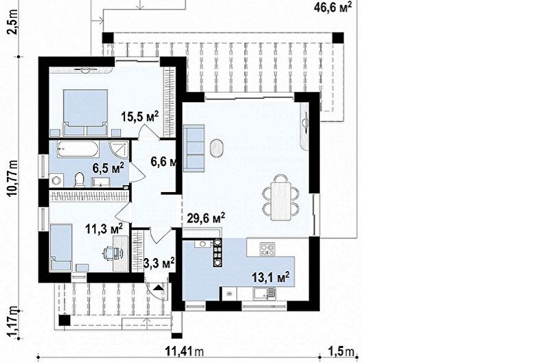 Diseños modernos de casas de estilo de alta tecnología: pequeña casa de un piso