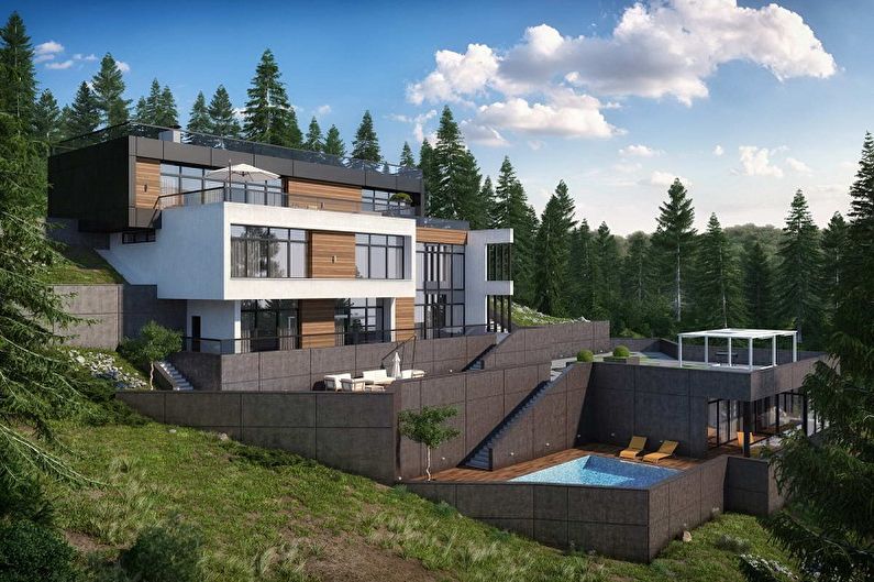 Moderni huipputekniikan tyyliin suunniteltu talo - Luxury Hillside Home