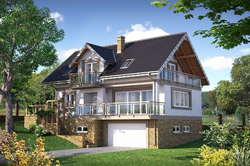 Moderne Hausdesigns im Chaletstil - Haus im Chaletstil mit Garage